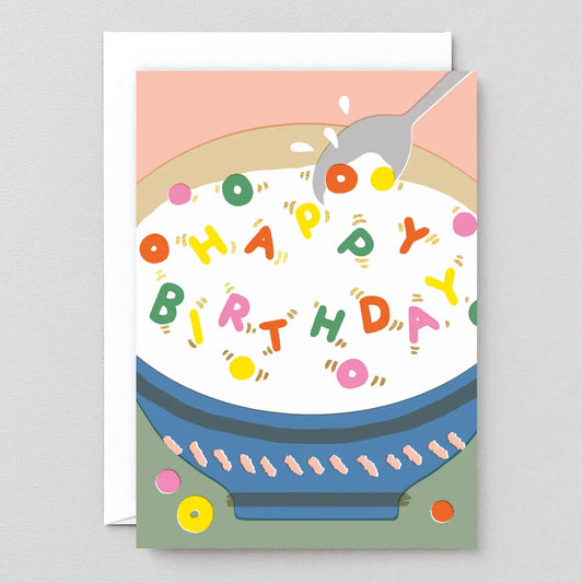 'Happy Birthday Cereal' Greetings Card