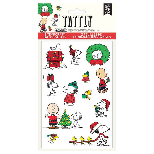 Peanuts Holiday Tattoo Sheet