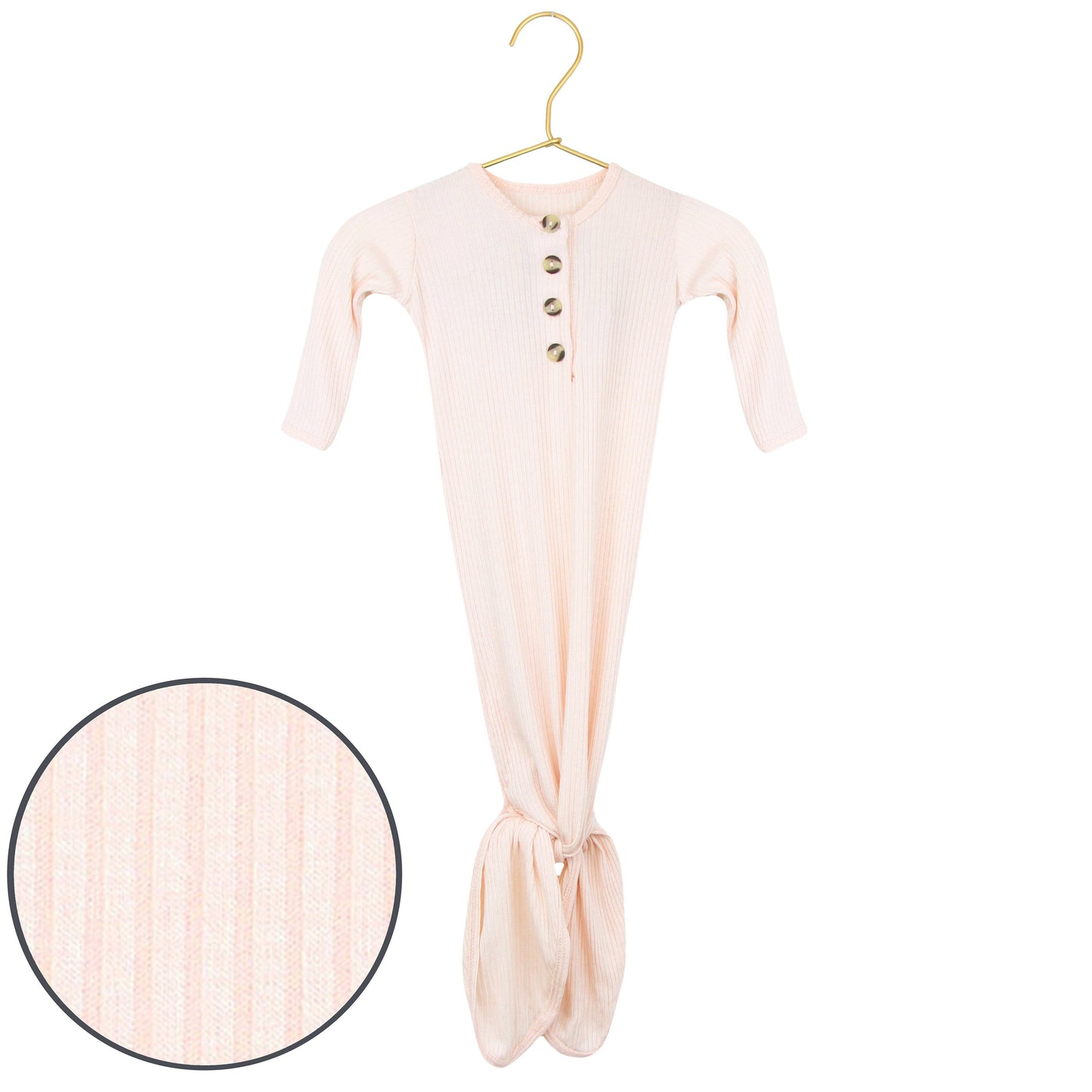 Rosie Ribbed Knotted Gown: Newborn-3 Month