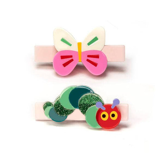 Caterpillar + Butterfly Hair Clips