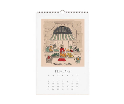 2025 Travel Sketchbook Wall Calendar