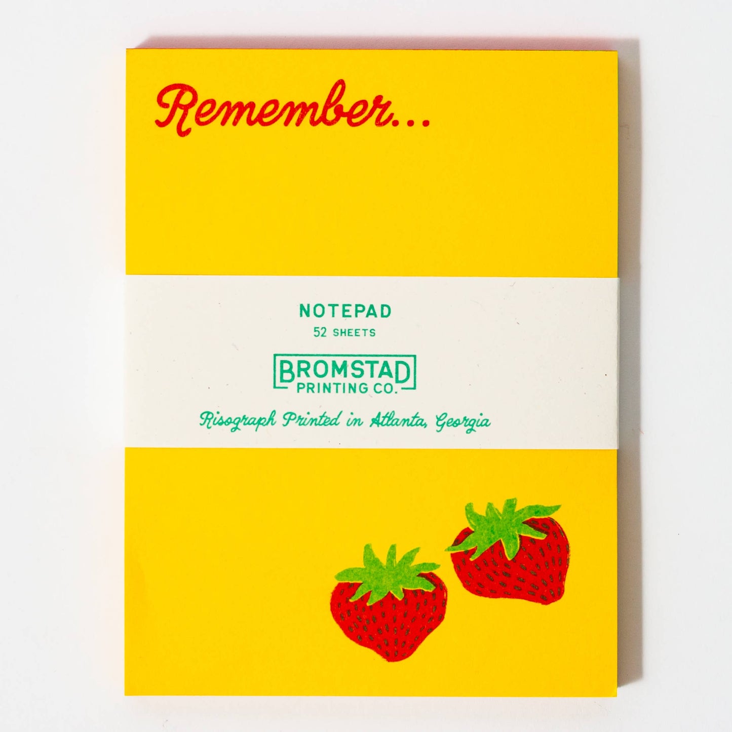 Remember Strawberry Risograph A2 Notepad