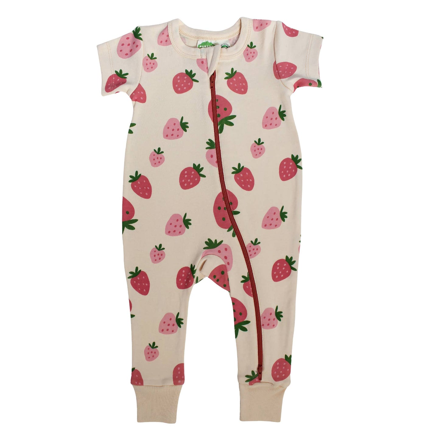 Signature Strawberries Print '2-Way' Zip Romper