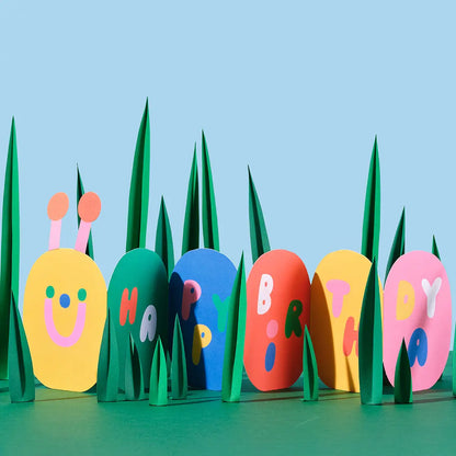 'Caterpillar' Fold Out Kid's Birthday Card