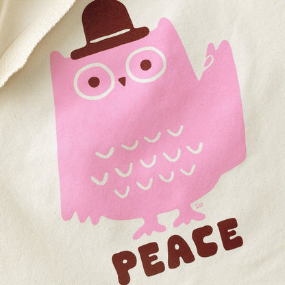 Peace Owl Tote | Pink