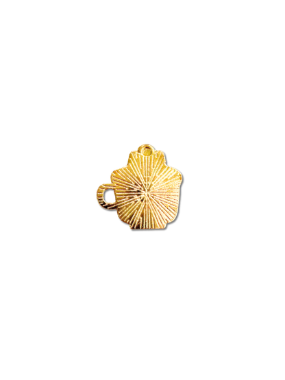 Gold Tea Cup with Kitten Charm