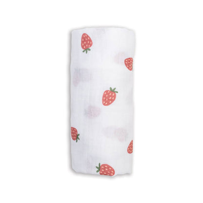 Strawberries Muslin Cotton Swaddle Blanket