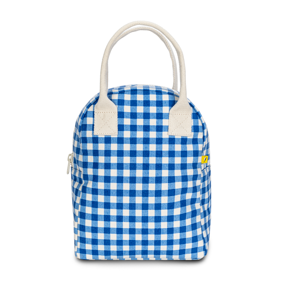 Zipper Lunch Bag | Gingham Blue