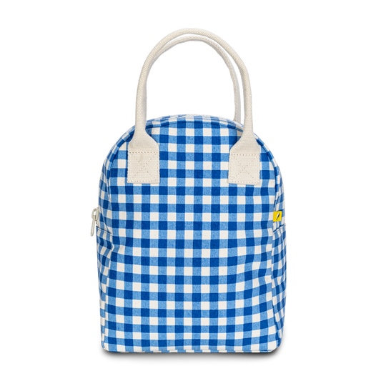 Zipper Lunch Bag | Gingham Blue