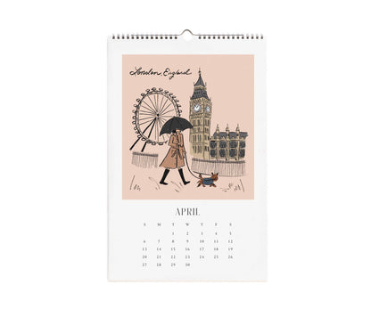 2025 Travel Sketchbook Wall Calendar