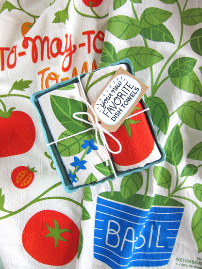 Tomato Basil Tea Towel Set of 2