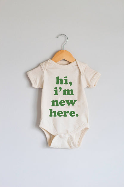 Hi I'm New Here Baby Onesie