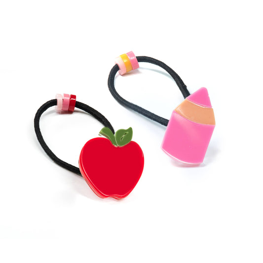 Apple + Pencil Hair Ties