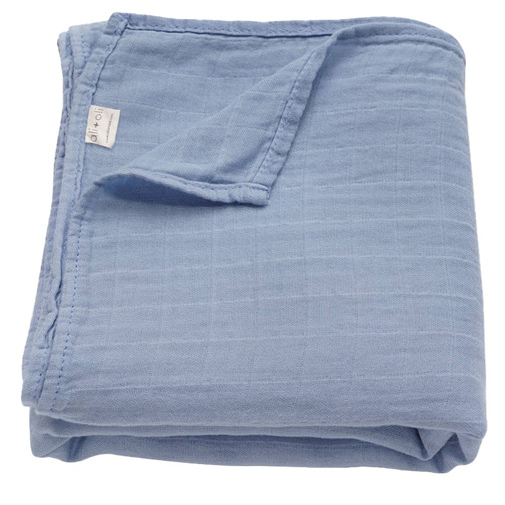 Dream Blue Bamboo Muslin Swaddle Blanket