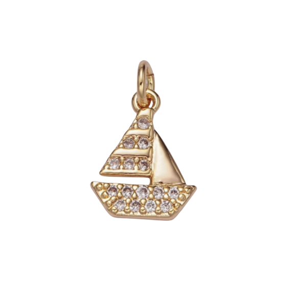 Mini Pavé Sailboat Charm