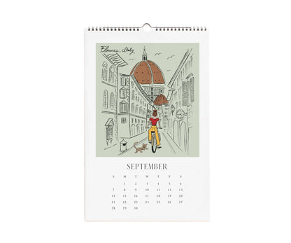 2025 Travel Sketchbook Wall Calendar