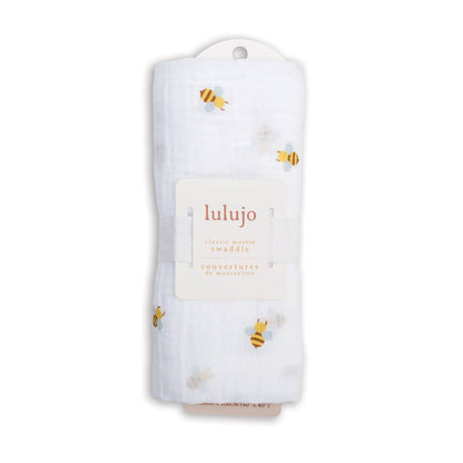 Bees Muslin Cotton Swaddle Blanket