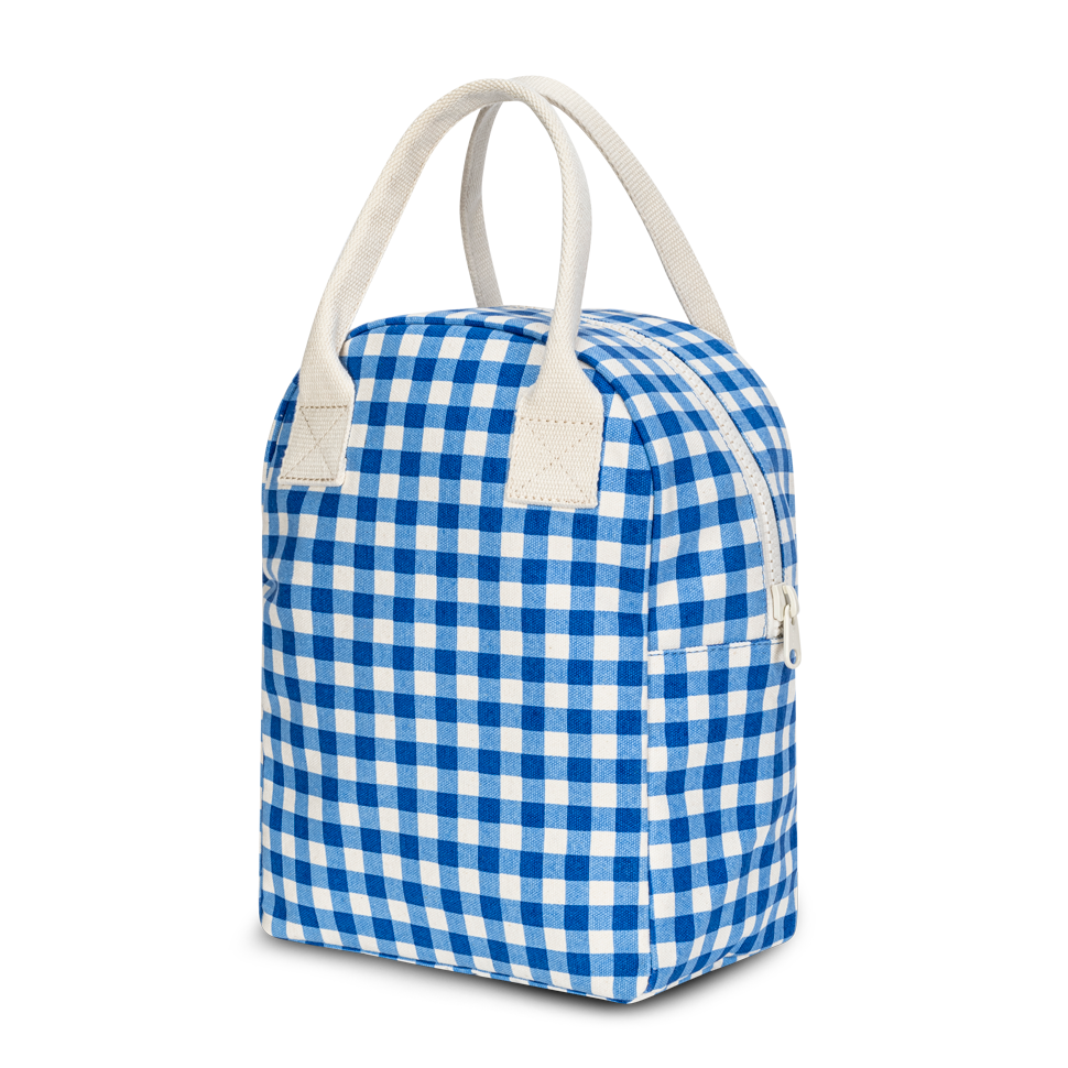 Zipper Lunch Bag | Gingham Blue