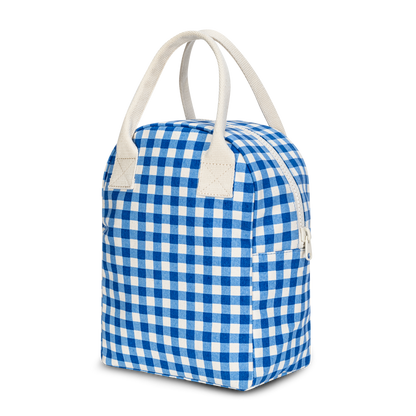 Zipper Lunch Bag | Gingham Blue