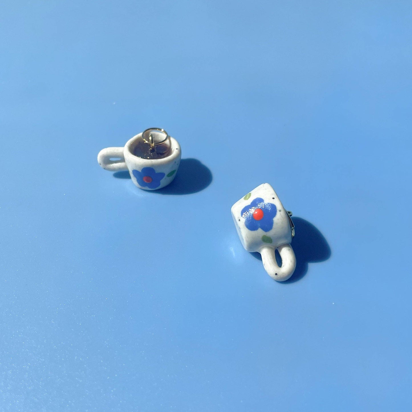 Blue Floral Mini Mug Charm