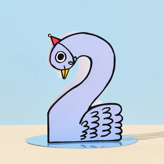 'swan 2nd Birthday' Kid's Birthday Number Card