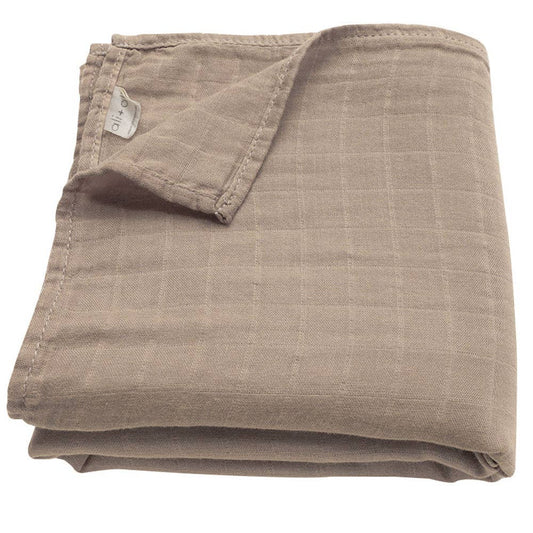 Taupe Bamboo Muslin Swaddle Blanket