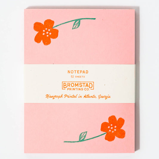 Flower Pair  Risograph Notepad