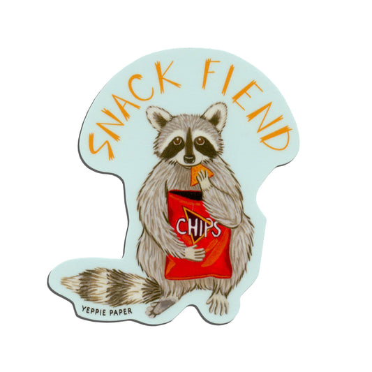 Snack Fiend Raccoon with Doritos Chips Sticker