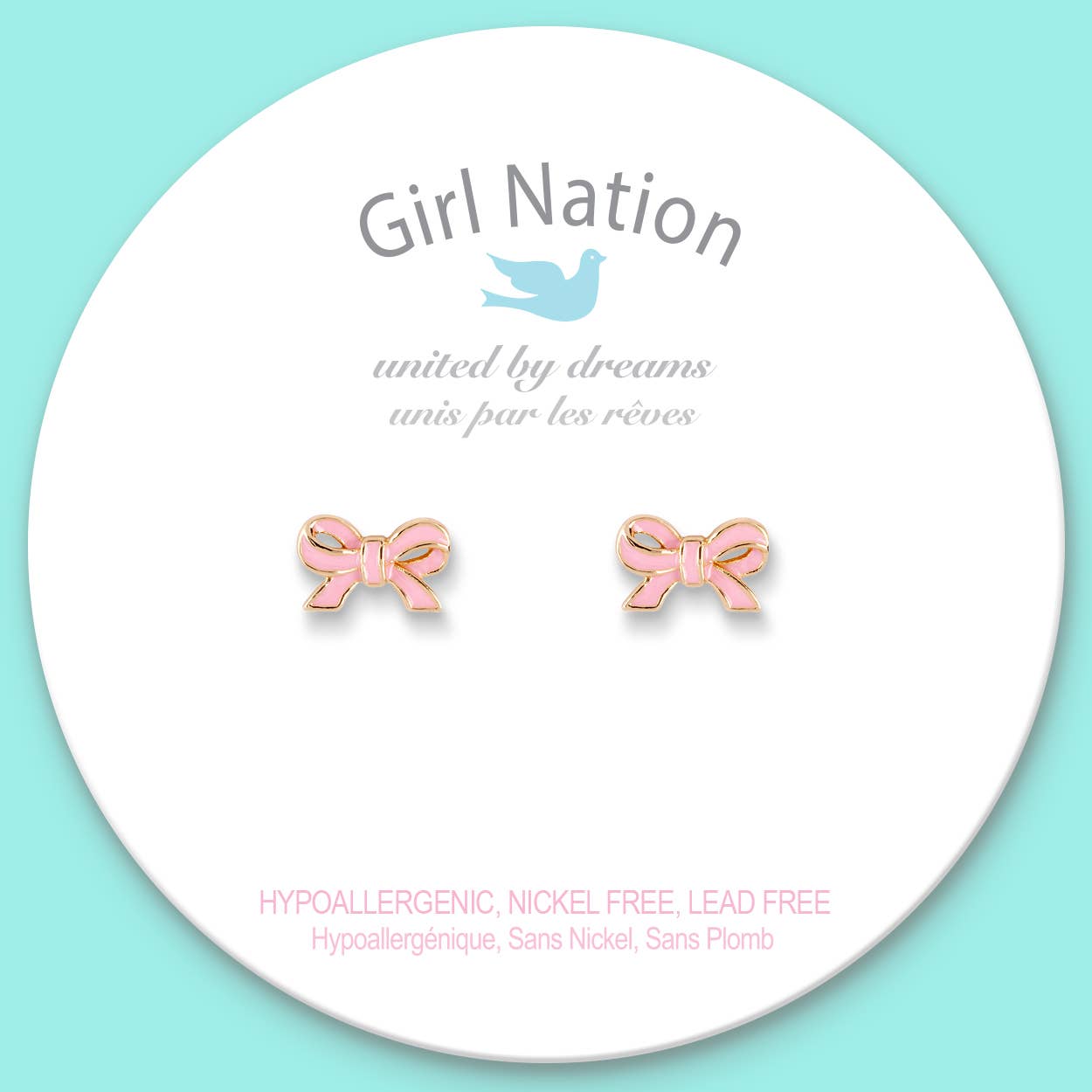 Pretty Pink Bow Cutie Stud Earrings