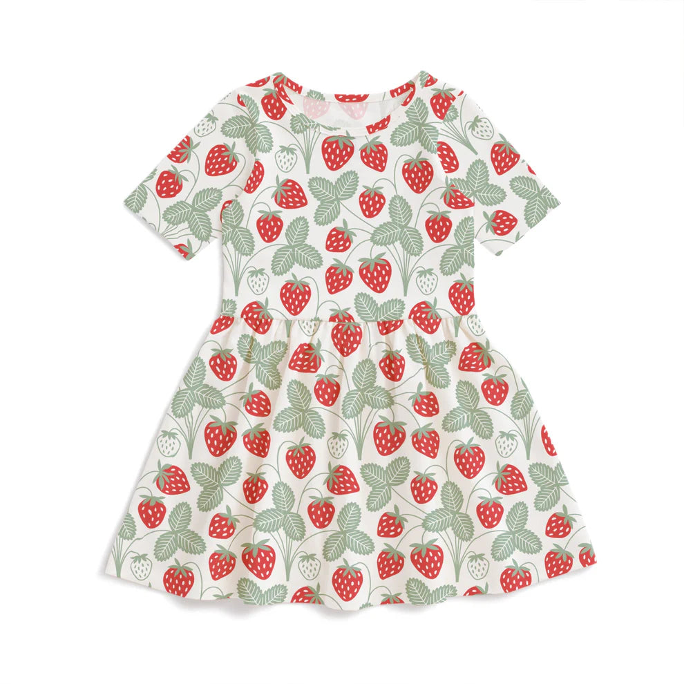 Strawberries Red + Green Alberta Dress