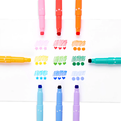 Confetti Stamp Double-Ended Markers