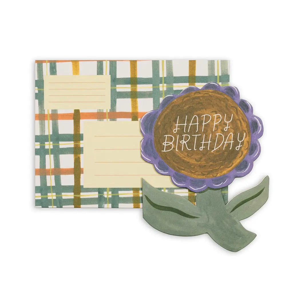 Birthday Flower Die Cut Card