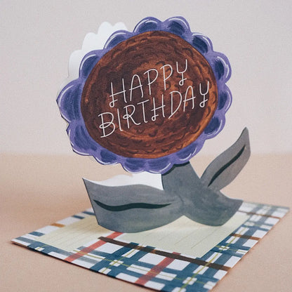 Birthday Flower Die Cut Card