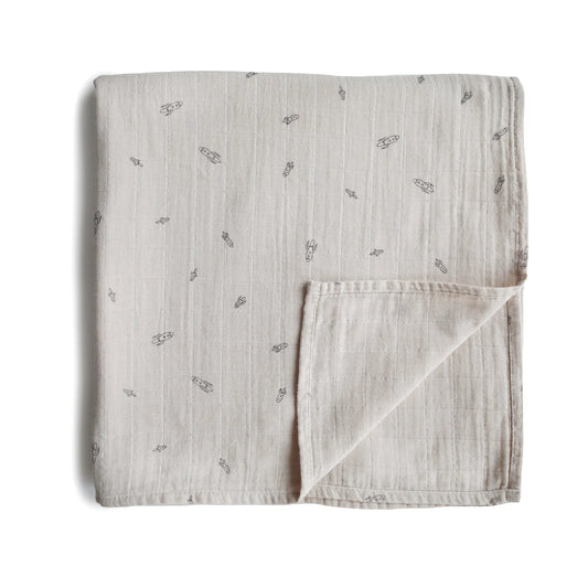 Rocket Ships Muslin Swaddle Blank