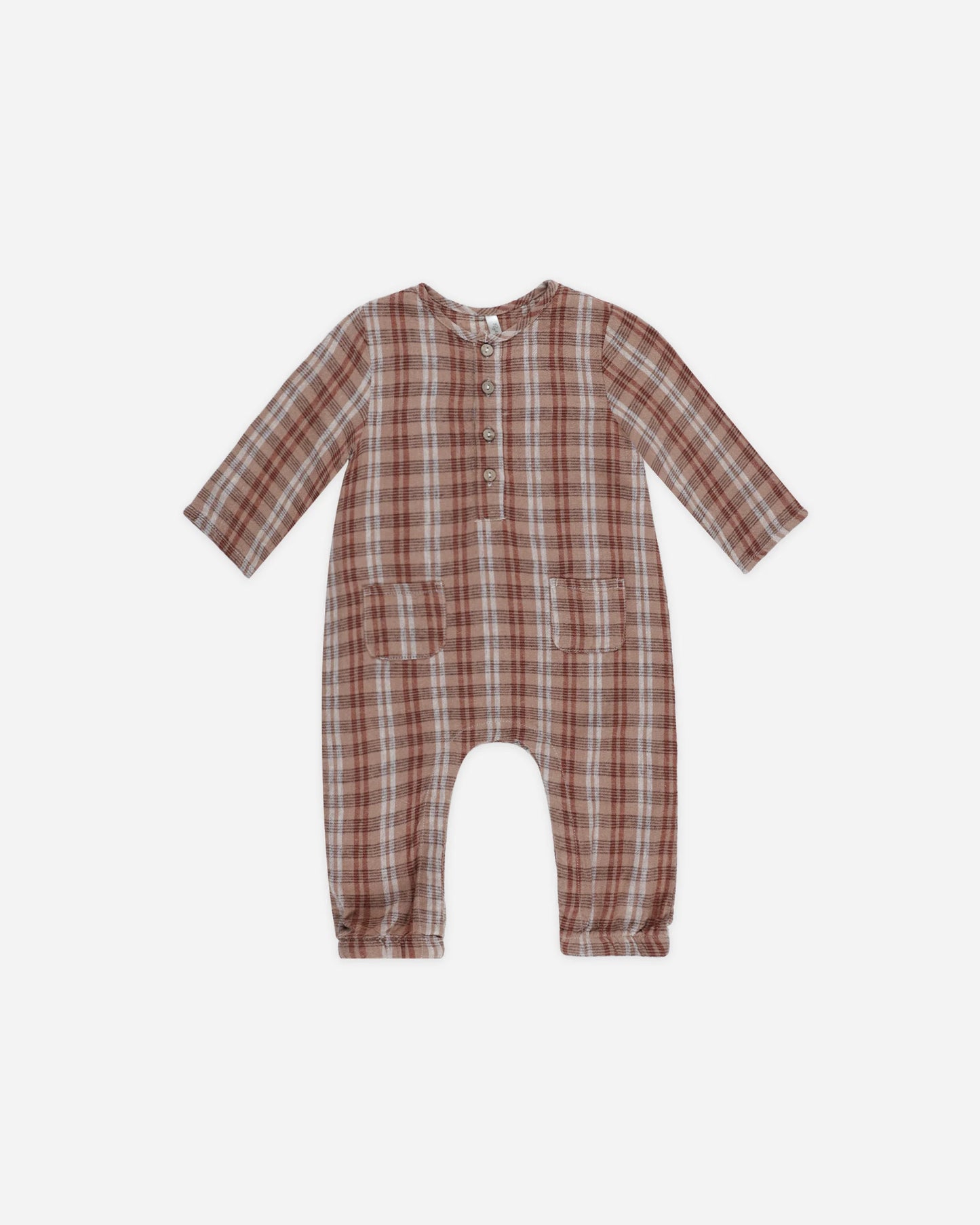 longsleeve woven jumpsuit | autumn plaid