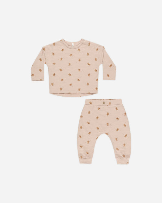 longsleeve tee + pant set | gingerbread