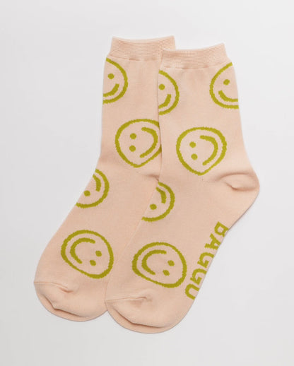 Happy Crew Sock | Multiple Colors