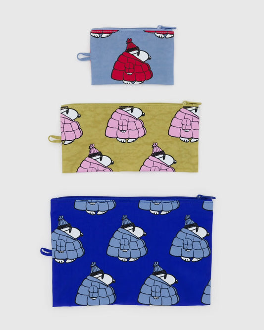 Puffer Snoopy Flat Pouch Set