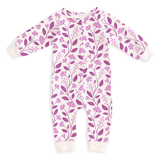 Flower Vines Orchid French Terry Jumpsuit