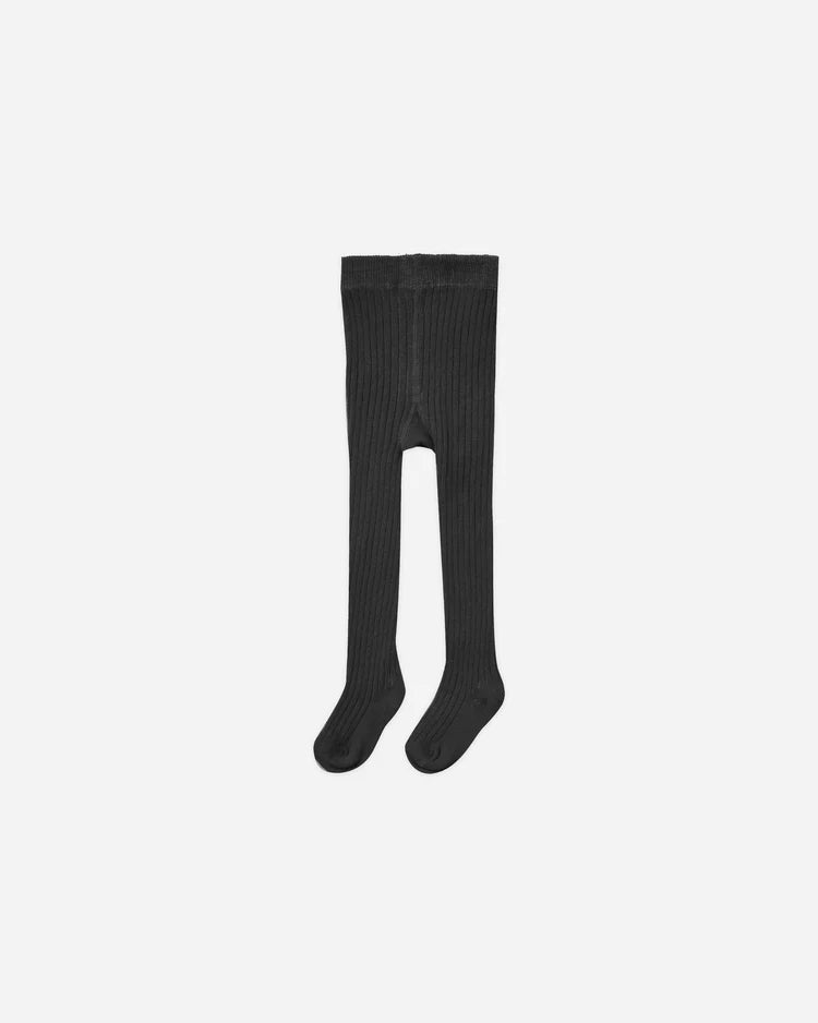 ribbed tights | black