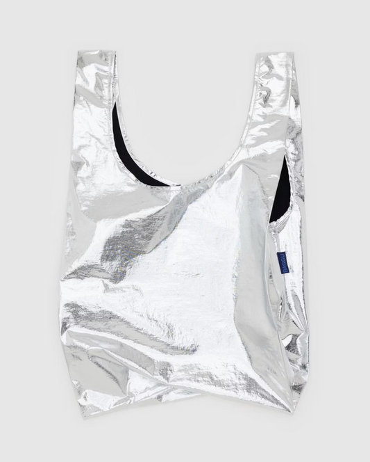 Metallic Silver Standard Baggu