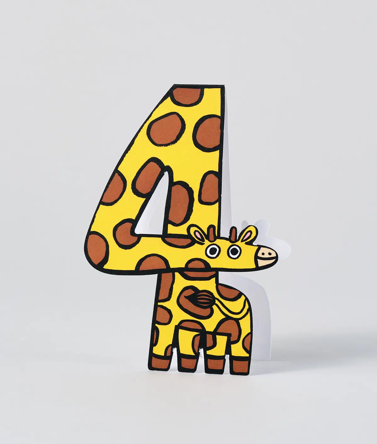 'giraffe 4th Birthday' Kid's Birthday Number Card