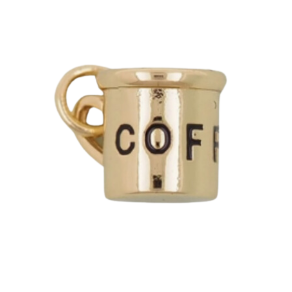 Gold Coffee Mug Charm