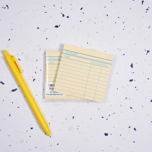 Library Card Post-It Sticky Notes - Yellow