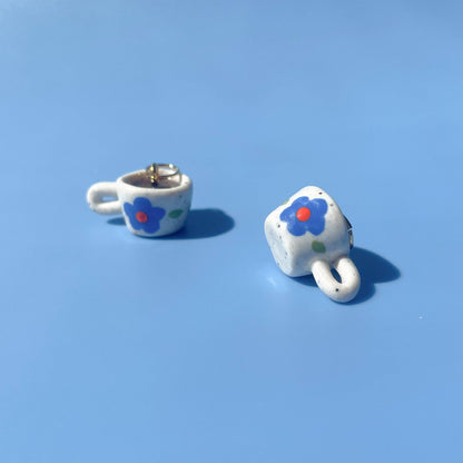 Blue Floral Mini Mug Charm