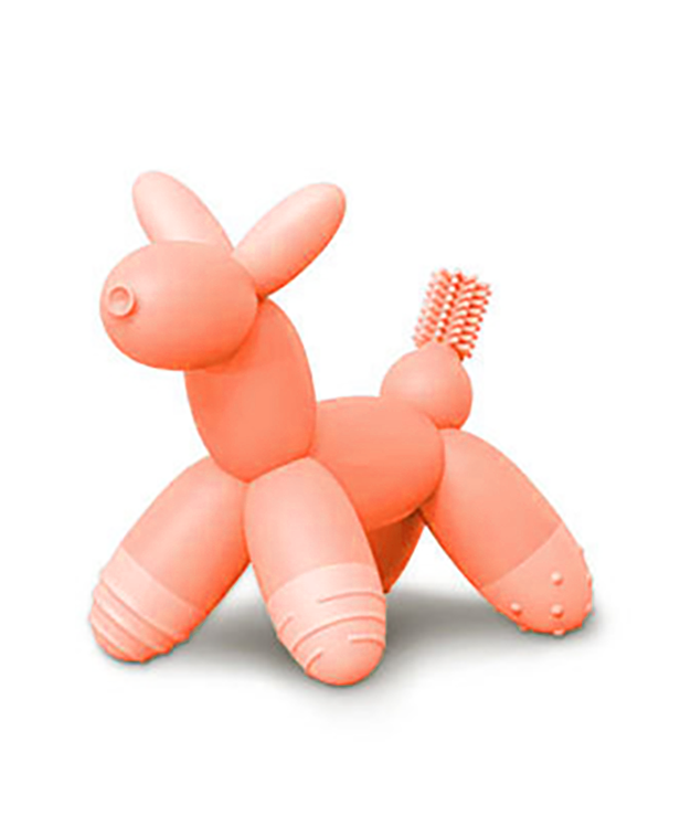 Balloon Puppy Teether + Toothbrush | Orange