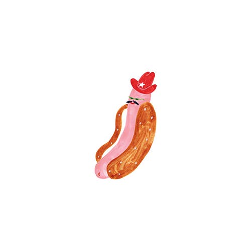 Cowboy Hotdog Tattoo Pair