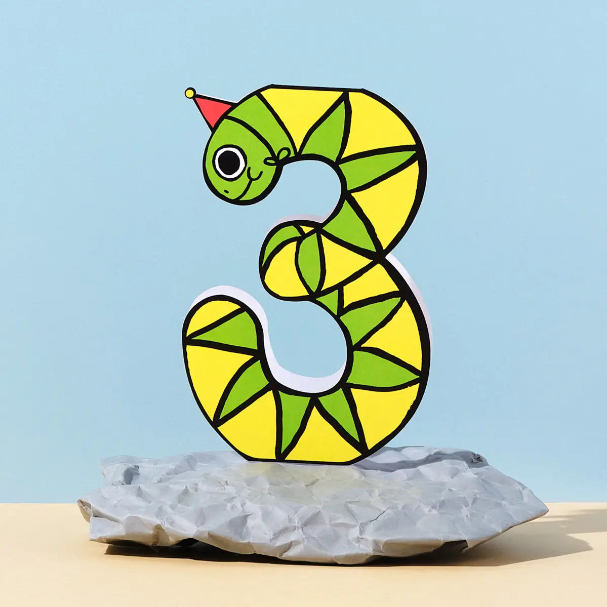 'snake 3rd Birthday' Kid's Birthday Number Card