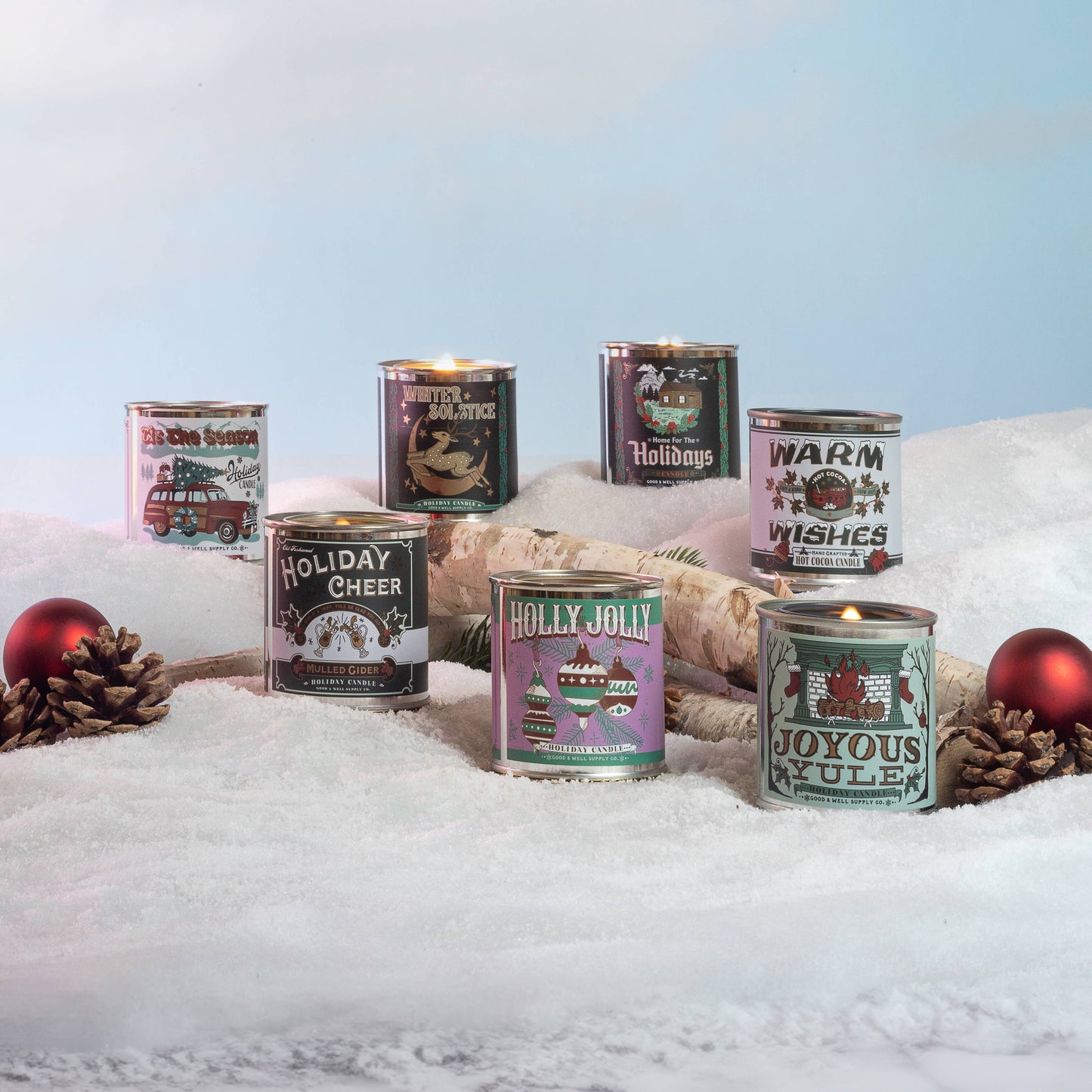 Holly Jolly Holiday Soy Candle: 1/2 Pint