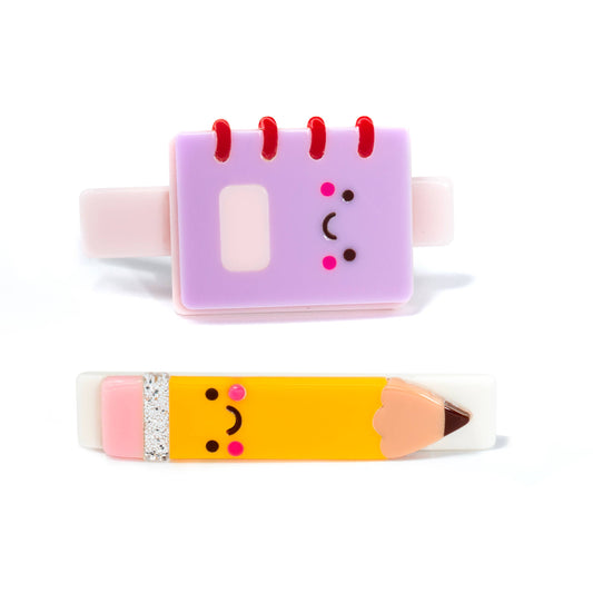 Notebook +  Pencil Hair Clips